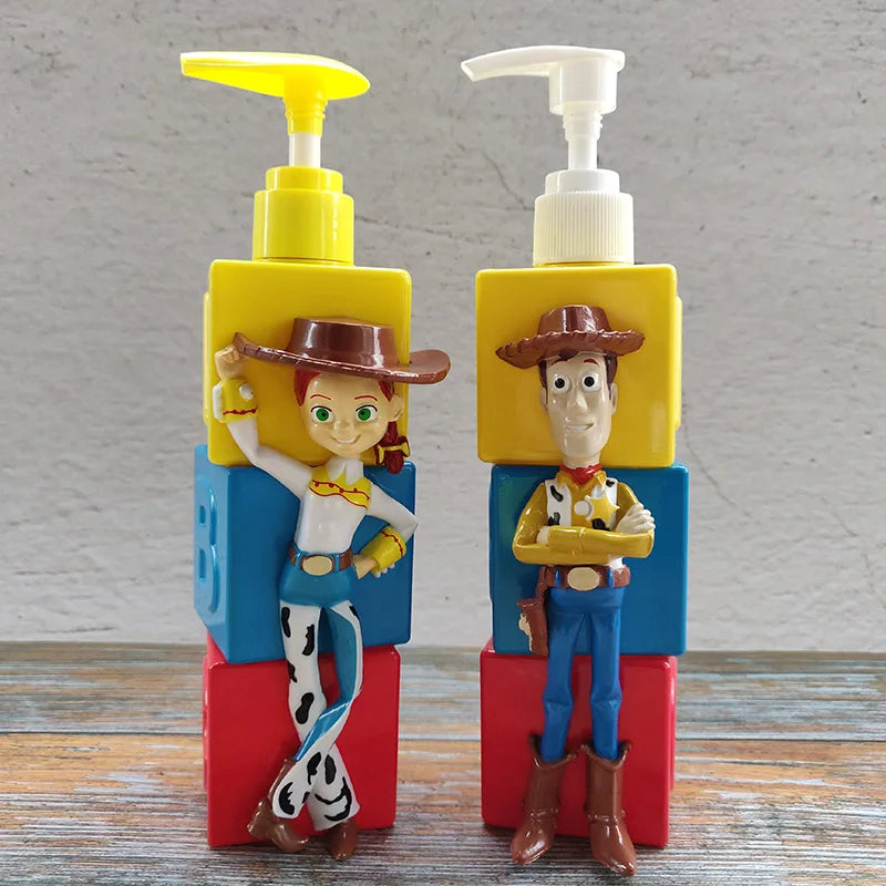 Disney Toy Story Spiderman 320ml Shampoo Bottle  Movie Woody Buzz Lightyear Alien Model Toy Box lotion hand soap bottled