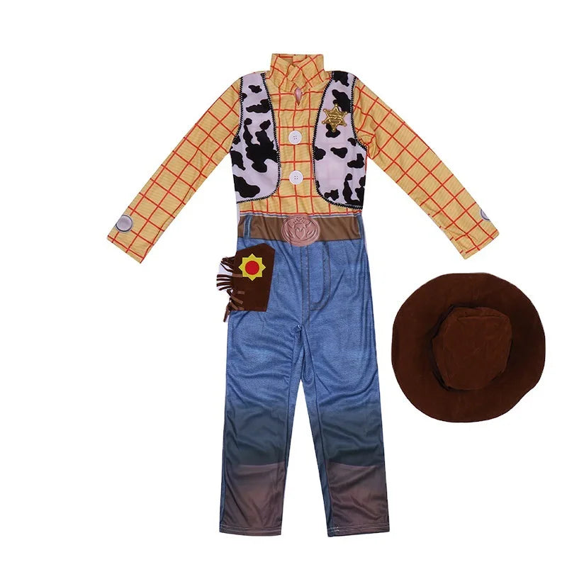 Child Boy Cowboy Woody The Western Sheriff Kids Fancy Dress Halloween Carnival Party Cosplay Costume Kindergarden Performance