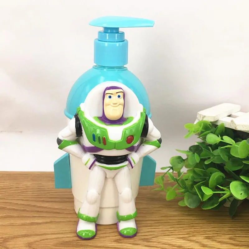 Disney Toy Story Spiderman 320ml Shampoo Bottle  Movie Woody Buzz Lightyear Alien Model Toy Box lotion hand soap bottled