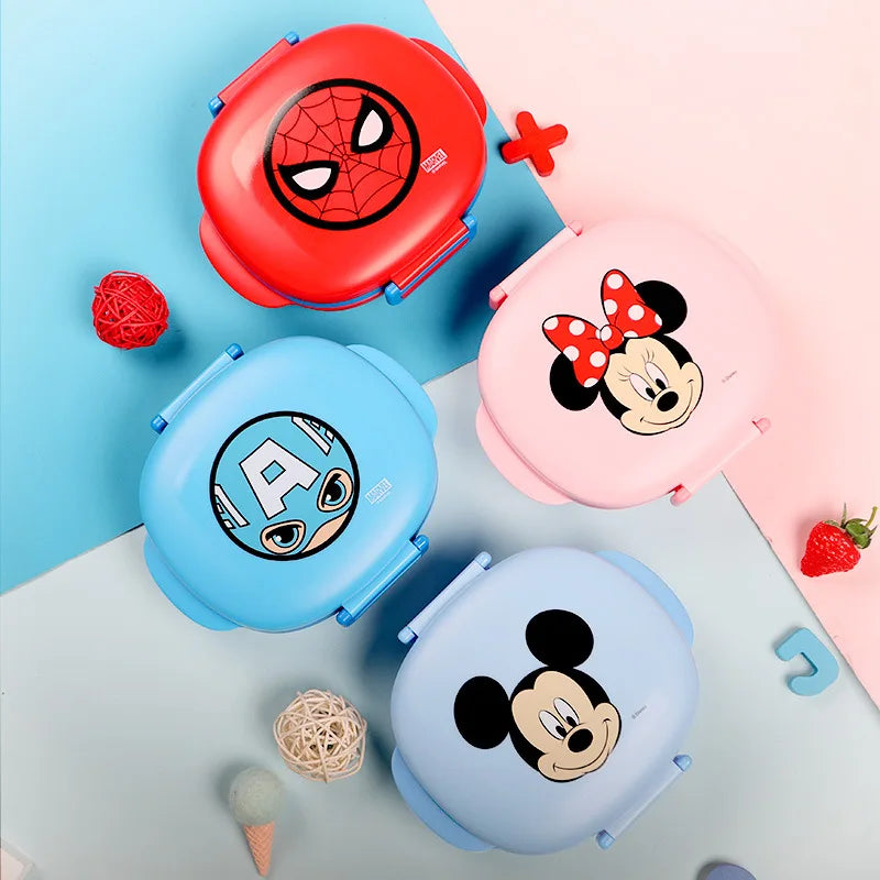 Disney Dinnerware Minnie Mickey Mouse Kids Plate Cartoon Spiderman Captain America Plates and Bowls Baby Lunch Box Grid Plate