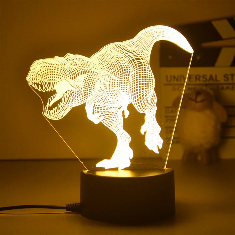 New 3D Lamp Dinosaur Night Light Kids LED Dino Lamp Lovely USB Acrylic Glasses Table Nightlight for Children Lamp Bedroom Decor