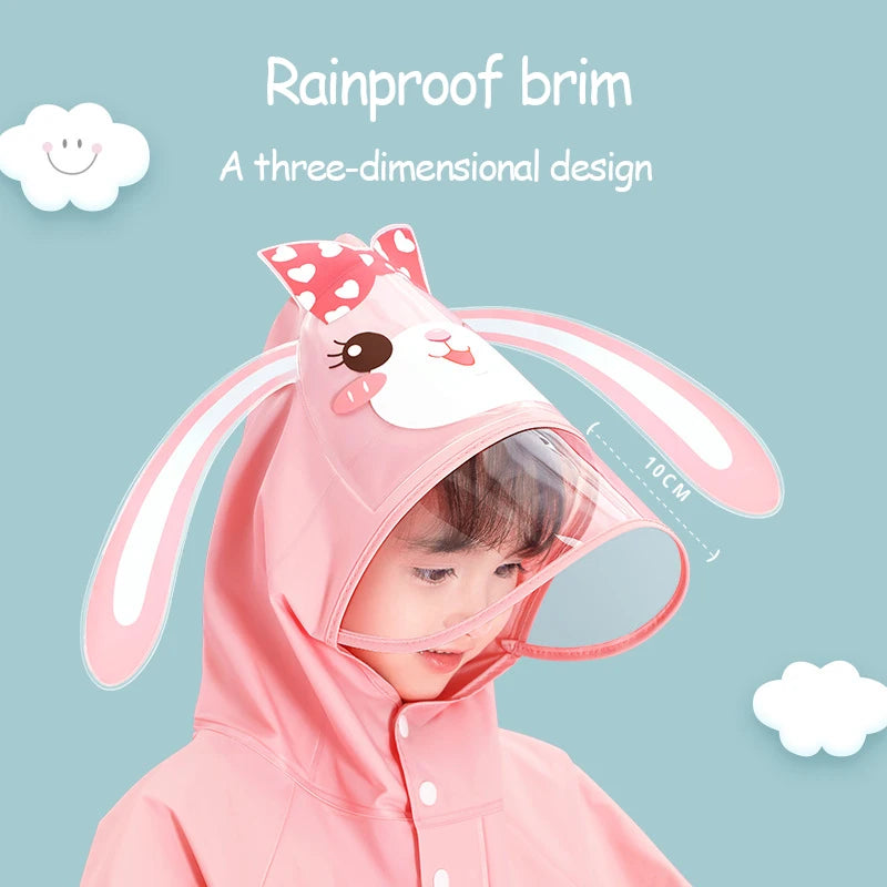 EVA Children's Raincoat Girls' Boys' Kindergarten Children's Primary School Baby Schoolbag Position Waterproof Raincoat