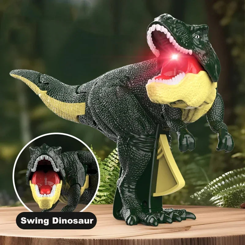 Children Decompression Dinosaur Toy with Sound Hand-operated Telescopic Swing Dinosaur Fidget Toy for Kids Xmas Gift