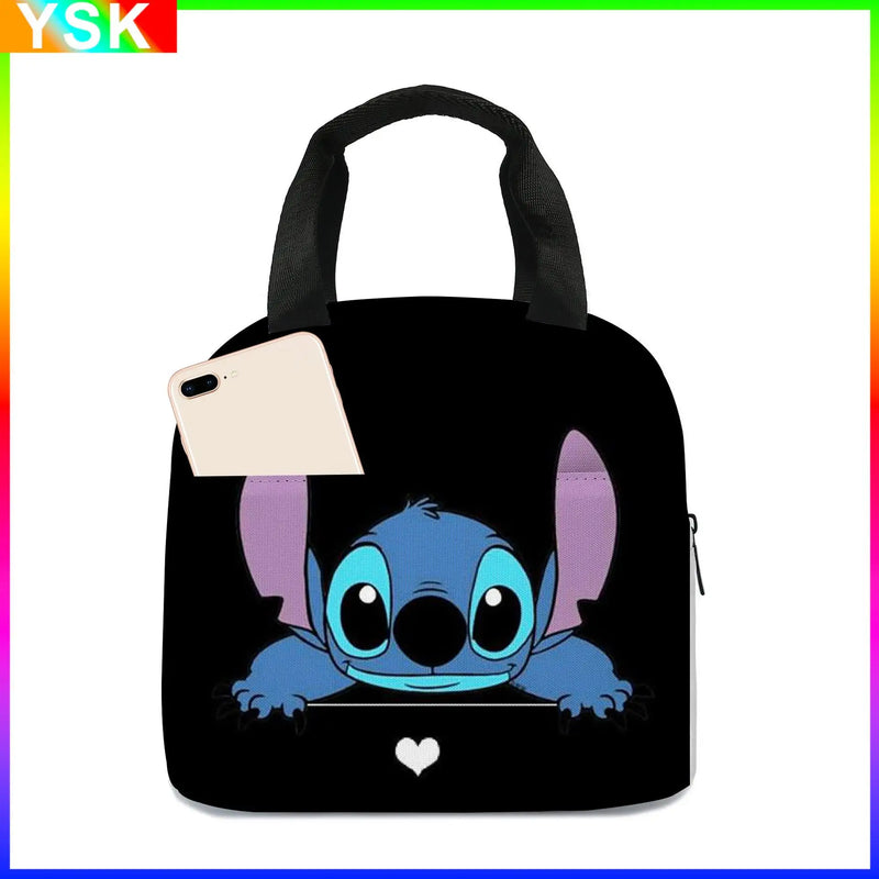 MINISO Stitch Children's Lunch Bag Primary School Lunch Box Bag Children's Best Gift Cartoon Mochila Best Gift for Children