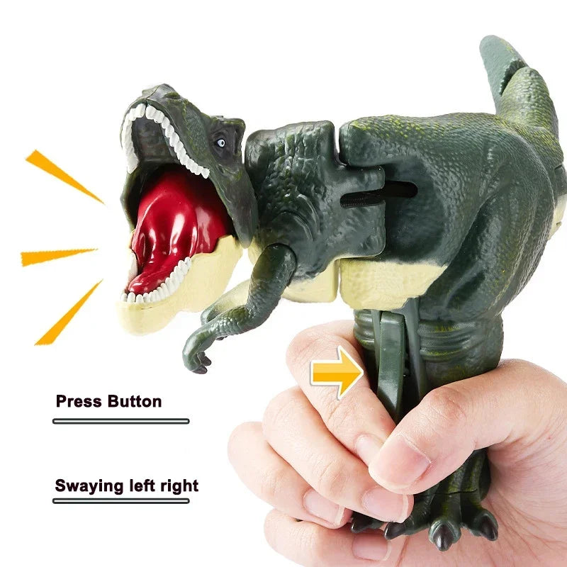 Children Decompression Dinosaur Toy with Sound Hand-operated Telescopic Swing Dinosaur Fidget Toy for Kids Xmas Gift