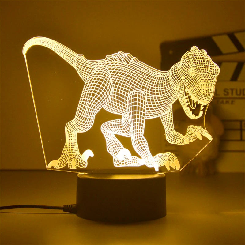 New 3D Lamp Dinosaur Night Light Kids LED Dino Lamp Lovely USB Acrylic Glasses Table Nightlight for Children Lamp Bedroom Decor