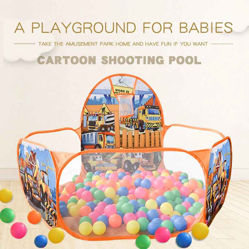 Children's Cartoon Engineering Car Shooting Pool Ocean Ball Pool Toys