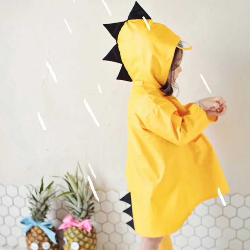 Cute Dinosaur Polyester Baby Raincoat Outdoor Waterproof Rain Coat Children Impermeable Poncho Boy Girl Rain Jacket Gift