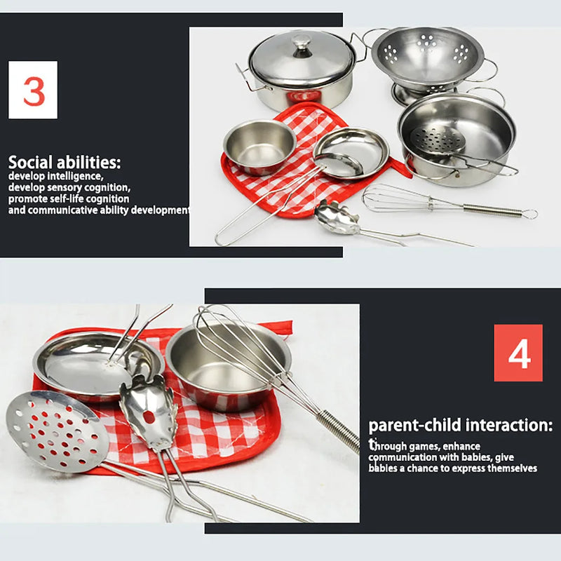 UTENSÍLIOS DE COZINHA INFANTIL- AÇO INOX INOXIDAVEL