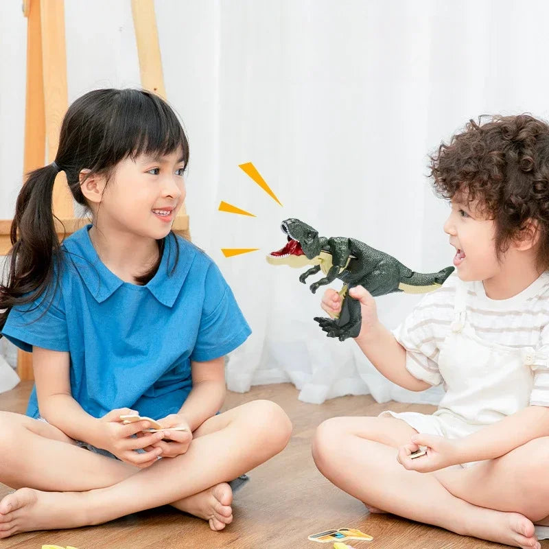 Children Decompression Dinosaur Toy with Sound Hand-operated Telescopic Swing Dinosaur Fidget Toy for Kids Xmas Gift