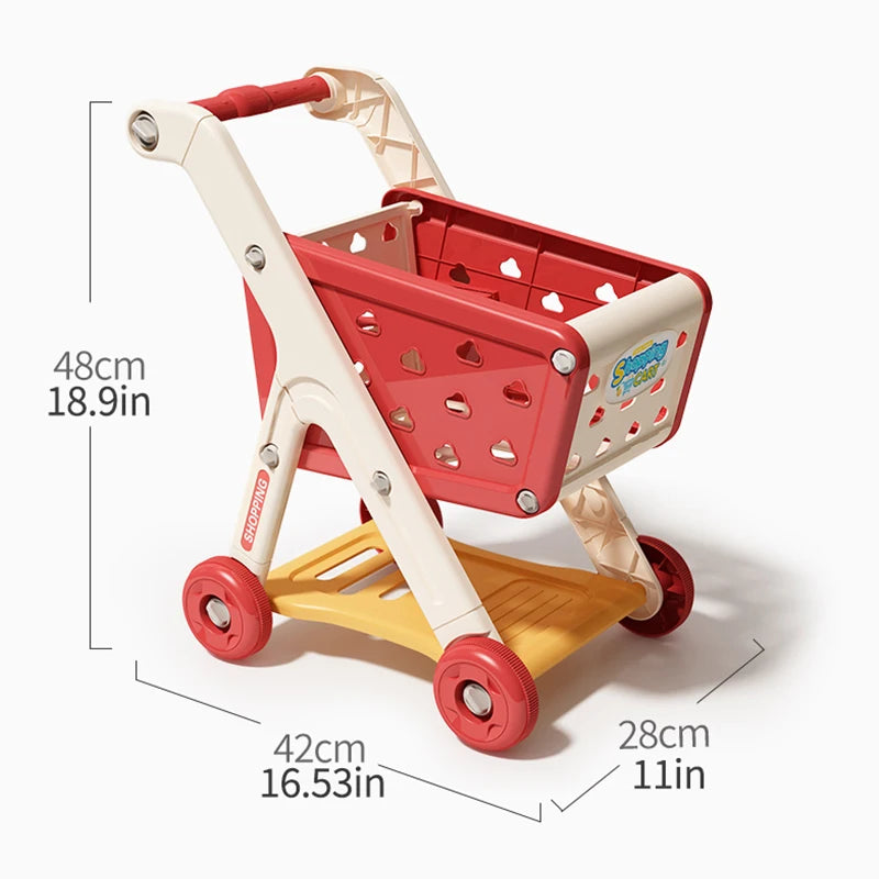 Shopping cart toy baby small trolley children play house fruit cut cut music kitchen supermarket men and girls