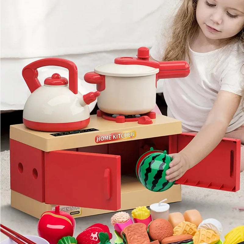 Simulation Pretend Play House Kitchen Toy Girl Cooking Tableware Set Girl Simulation Cooking Tableware Set Gifts Toys For Girls