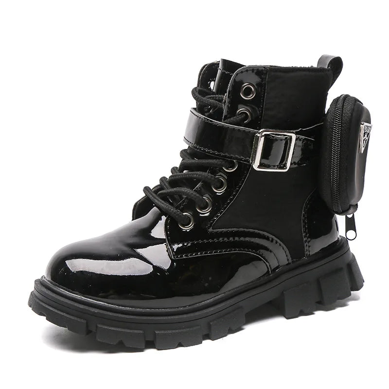 Botines Kid Boots Fashion Girl Shoe British Ankle Boot Warm Plush Snow Boot Waterproof Non-slip kid Shoe gril boots zapatos niña