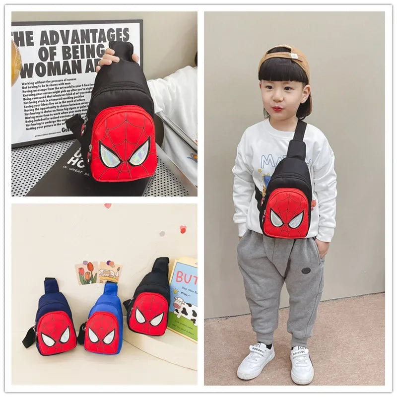 Disney Children Shoulder Backpack Spiderman Pattern Large Capacity Bag Casual Student Boys Girls Schoolbag Kid Birthday Gift Toy