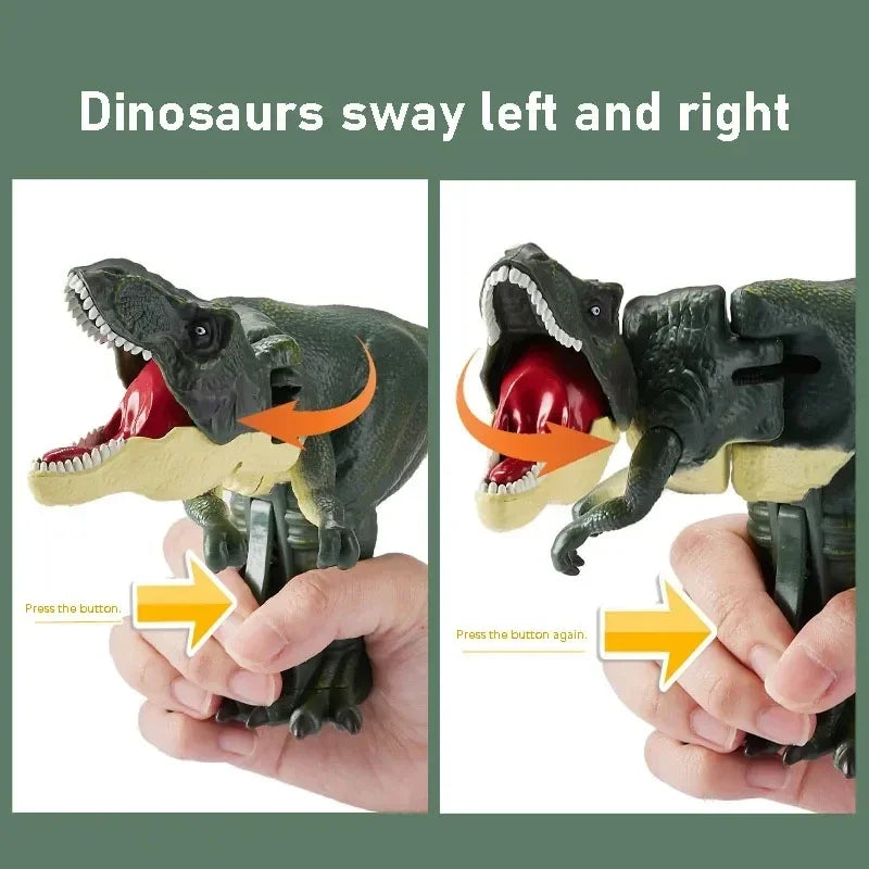 Children Decompression Dinosaur Toy with Sound Hand-operated Telescopic Swing Dinosaur Fidget Toy for Kids Xmas Gift