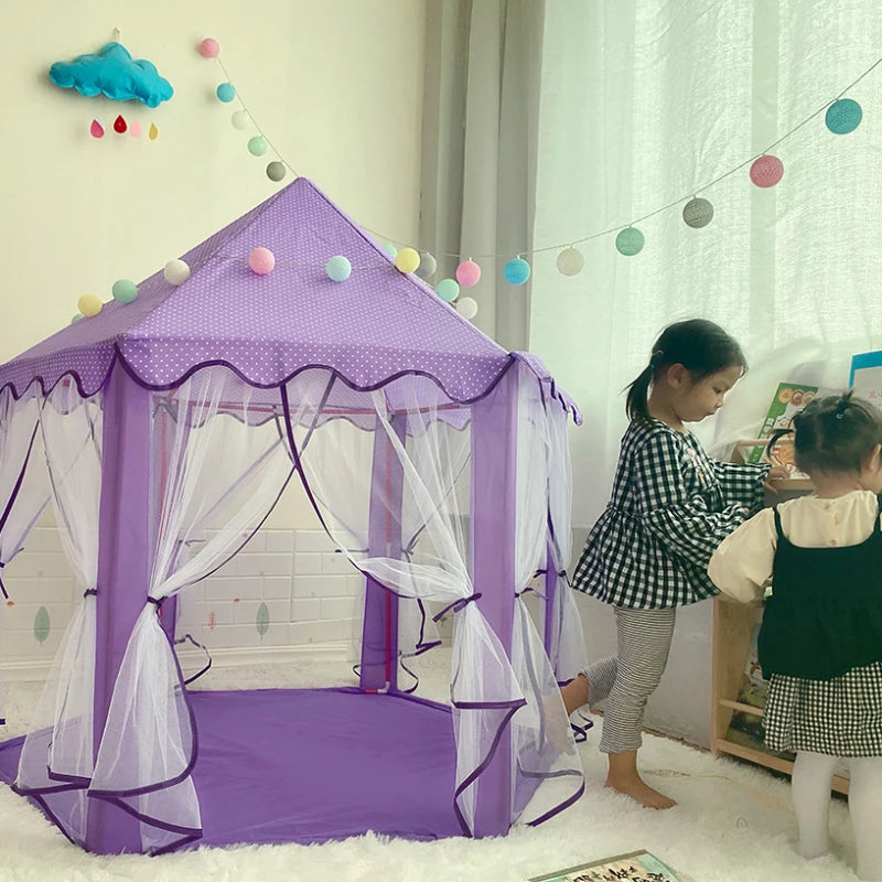 Children's Tent Portable Indoor Outdoor Game House Boys and Girls Hexagonal Mesh Tent Baby Crawling Tent Children's Beach Tent