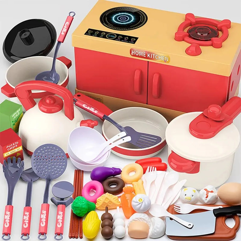 Simulation Pretend Play House Kitchen Toy Girl Cooking Tableware Set Girl Simulation Cooking Tableware Set Gifts Toys For Girls