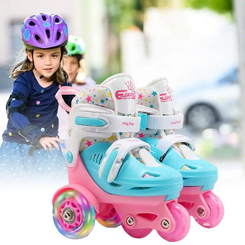 Comfortable Soft Safity Breathable Durable Adjustable High Quality Roller Skates Elastic PU Inline Rollers For Kids 2-8