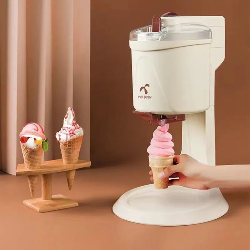 DIY Household Ice Cream Maker Home Children Fruit Cone Automatic Homemade Small Soft Ice Cream Machine