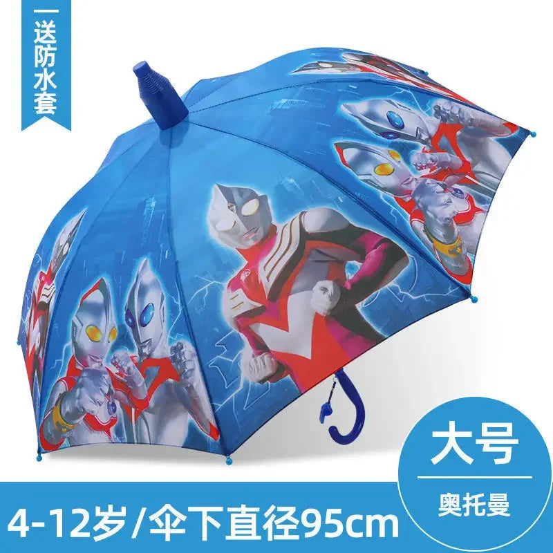 New Children's Animation Cartoon Primary School Student Heat Transfer Waterproof Cover Non-drip Cover Children's Sunny Umbrella