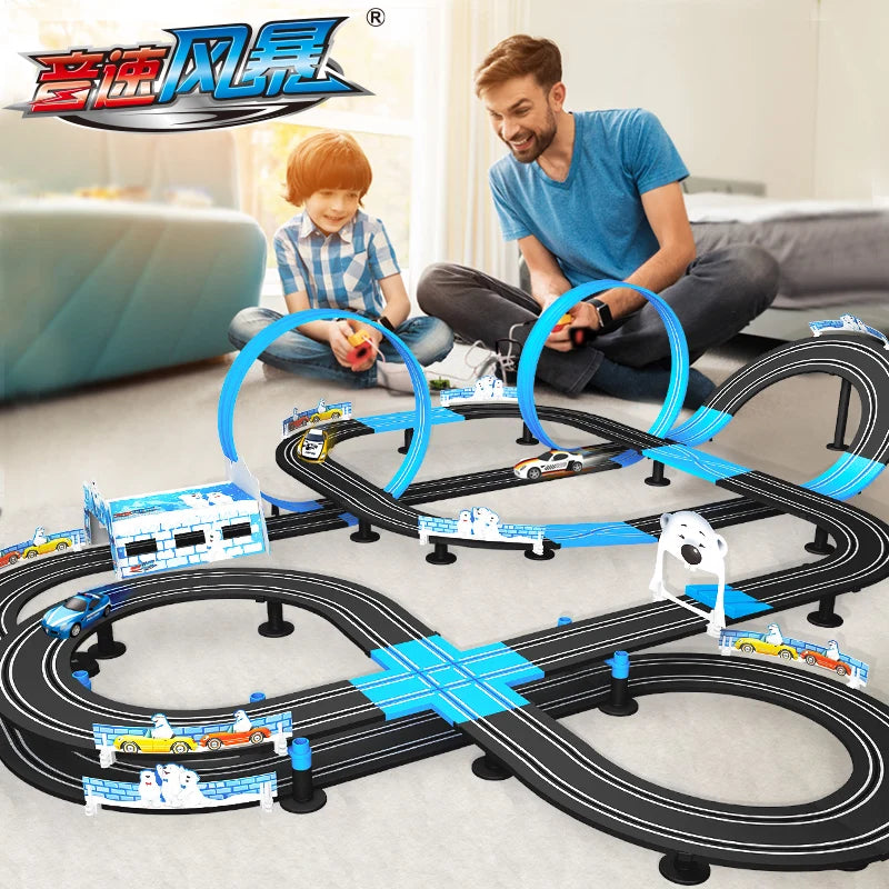 1:64 Track Racing Toy Electric Railway Track Toy Set Racing Track Double Remote Control Car Children's Toys Slot Car Natal Gifts