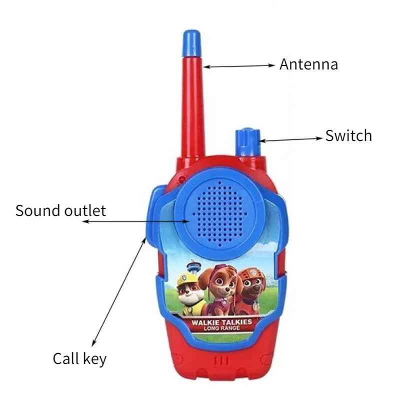 PAW Patrols Toy Walkie Talkies Set Children Walkie Radio Cartoon Kids Radio Interphone Parent-child Toys Outdoor Phone Game Gift