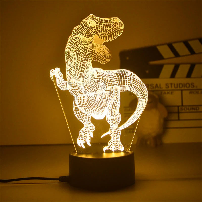 New 3D Lamp Dinosaur Night Light Kids LED Dino Lamp Lovely USB Acrylic Glasses Table Nightlight for Children Lamp Bedroom Decor