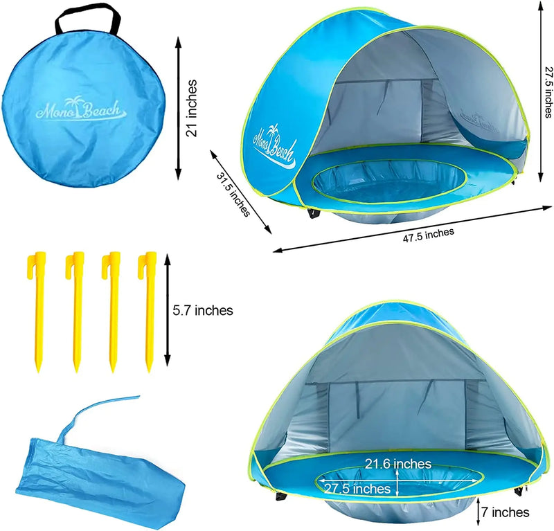 TENDA DE PRAIA COM PISCINA PARA CRIANÇAS