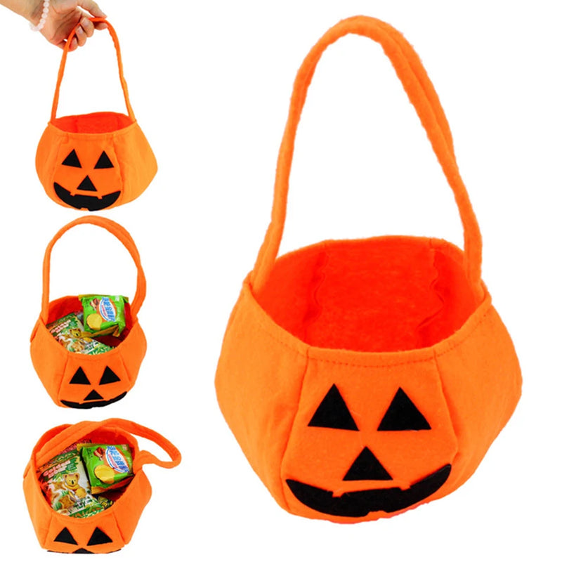 Girls Halloween Cosplay Kids Costume Children Gown Infant Witch Dress Clothing Set Hat Pumpkin Bag Pantyhose