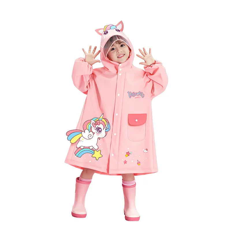 EVA Children's Raincoat Girls' Boys' Kindergarten Children's Primary School Baby Schoolbag Position Waterproof Raincoat